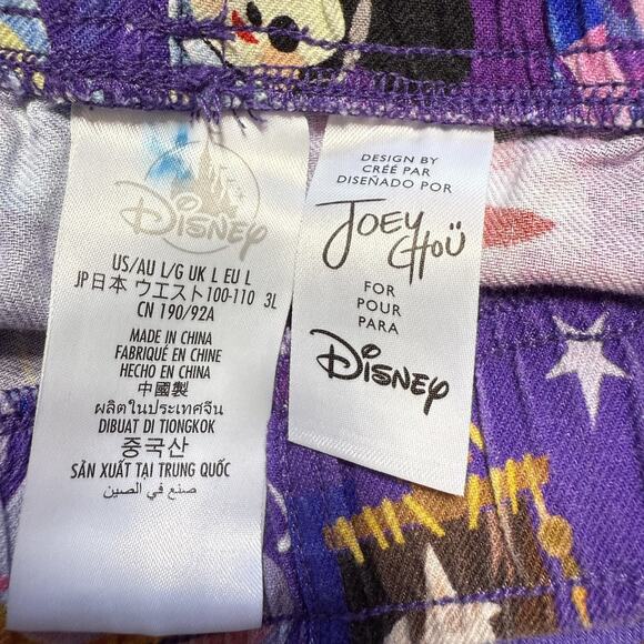 Disney Parks Joey Chou Lounge Pajama Pants Adult L Unisex Purple w/Characters - Picture 8 of 10